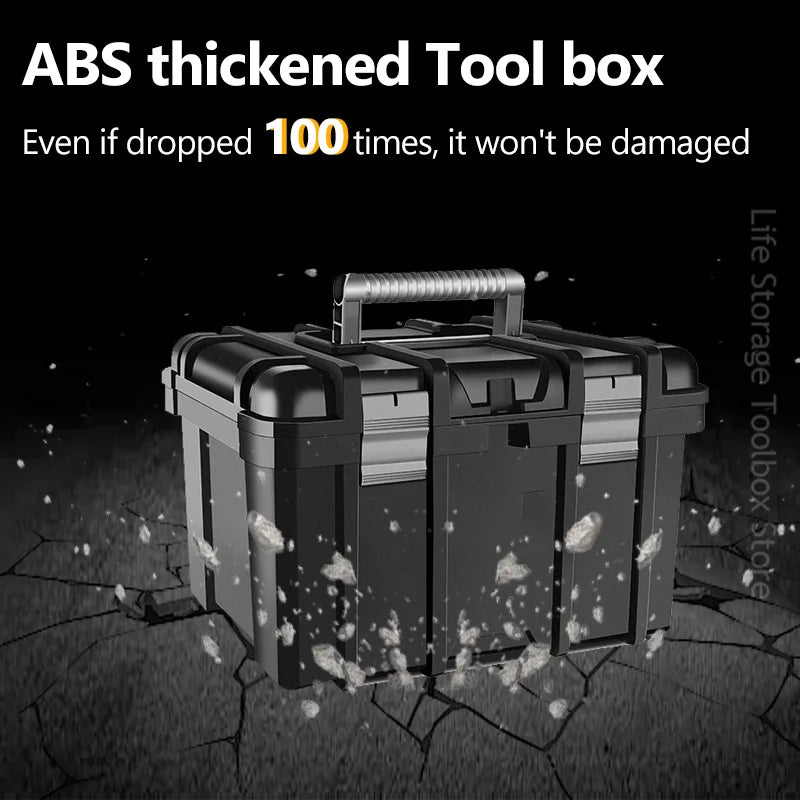 Large Portable Toolbox — Height-Adjustable Tool Organizer Suitcase for Garage, Workshop & Hardware Parts