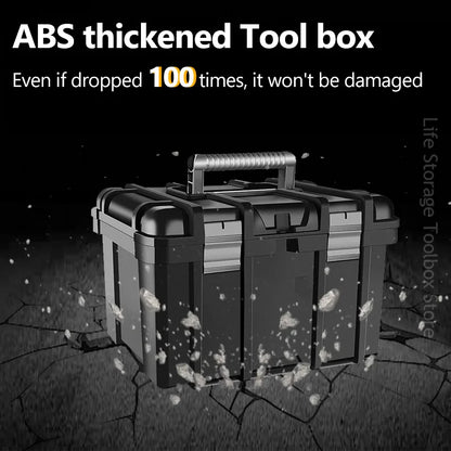 Large Portable Toolbox — Height-Adjustable Tool Organizer Suitcase for Garage, Workshop & Hardware Parts
