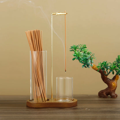 Incense Stick Holder with Ash Catcher — 2-in-1 Organizer and Anti-Flying Ash Burner
