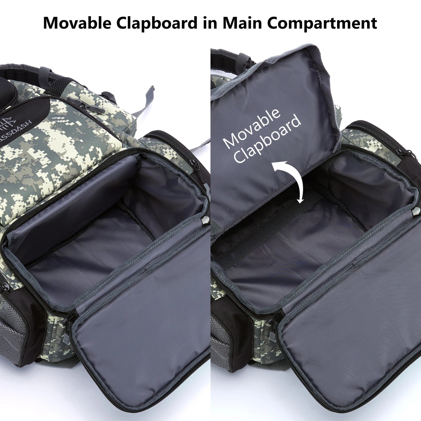 Bassdash Tactical Fishing Tackle Backpack – Lightweight Multifunctional Tackle Bag with Storage Boxes