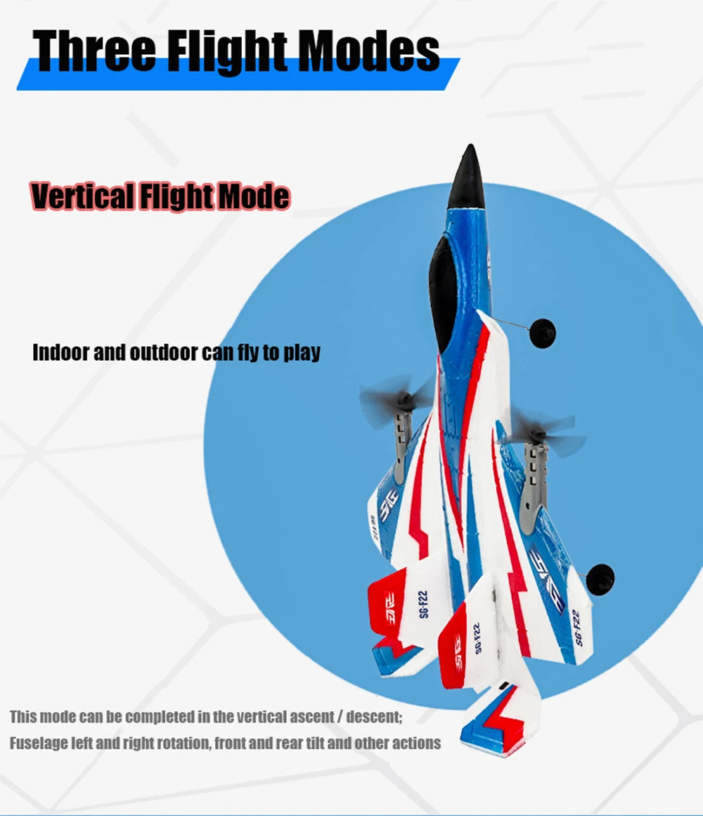 RC F22 Stunt Plane — 2.4G Remote Control 3D Glider Airplane EPP Foam Toy for Kids