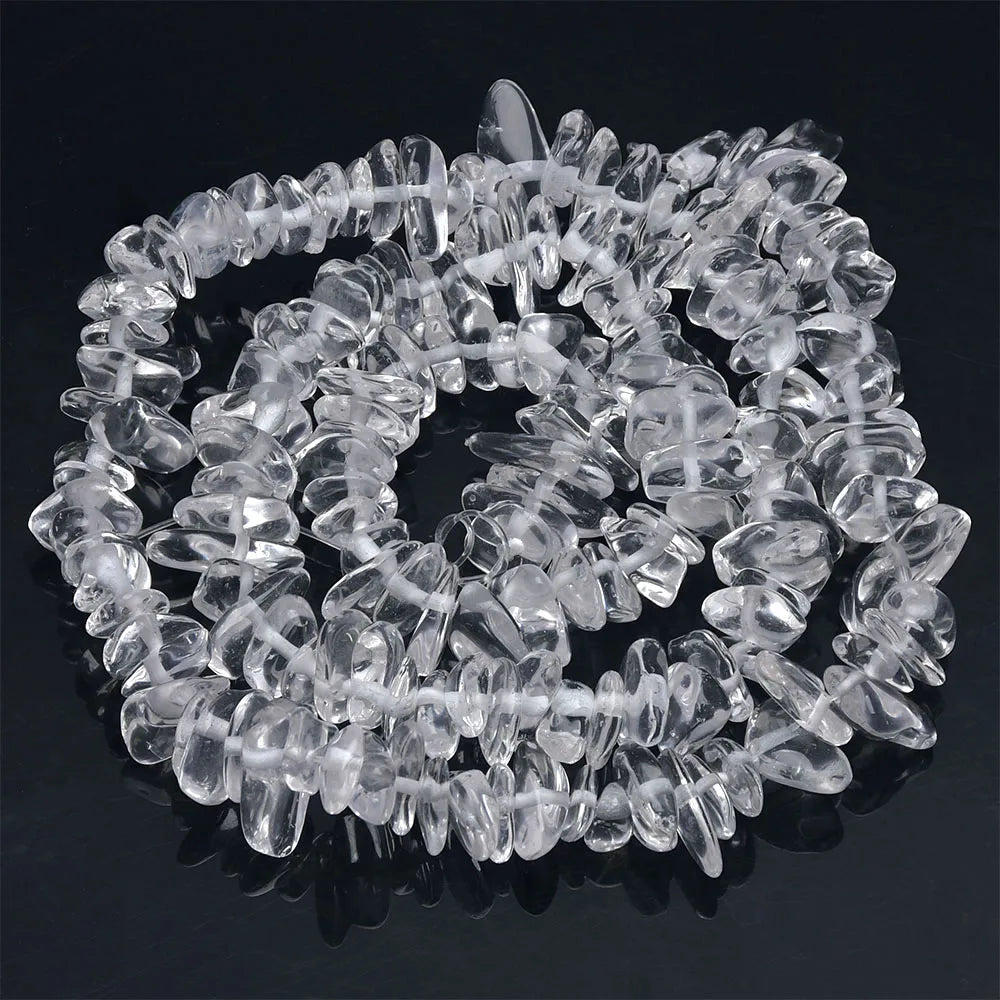 16 Inch Natural Stone Chip Beads - 5-8mm Irregular Crystal Agate Gravel Beads for DIY Bracelets & Jewelry Making
