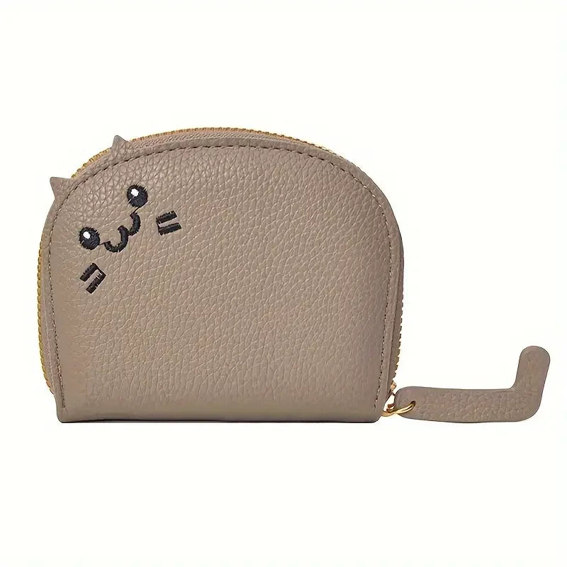 Cartoon Cat-Shaped Women’s Wallet – Multi-Card Slots, Cute Faux Leather Coin Purse & Creative ID Card Holder