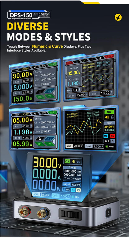 FNIRSI DPS-150 Mini Laboratory DC Power Supply — Adjustable 30V 5A Digital Display CNC Regulator