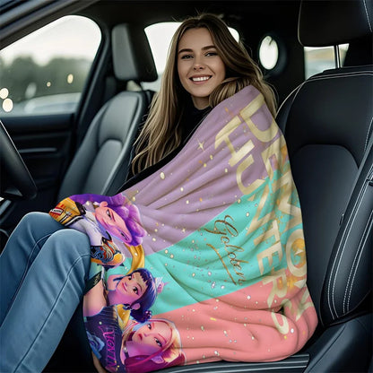 K-Pop Demon Hunter Flannel Blanket — Anime Girl Team Throw — Winter Warm Sofa & Bed Cover Fan Gift
