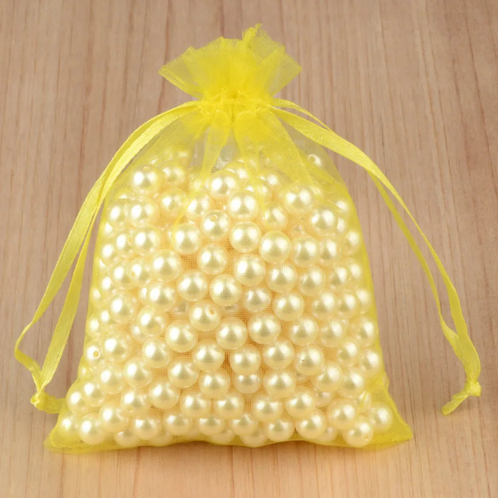 100pcs Organza Gift Bags – 7×9, 9×12, 10×15, 13×18cm Wedding & Jewelry Pouches