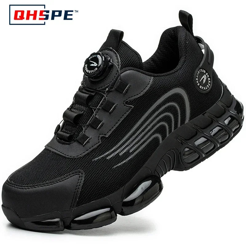Rotating Button Safety Shoes for Men – Anti-Smash, Anti-Puncture Work & Security Protective Boots, Fashion Sport Design