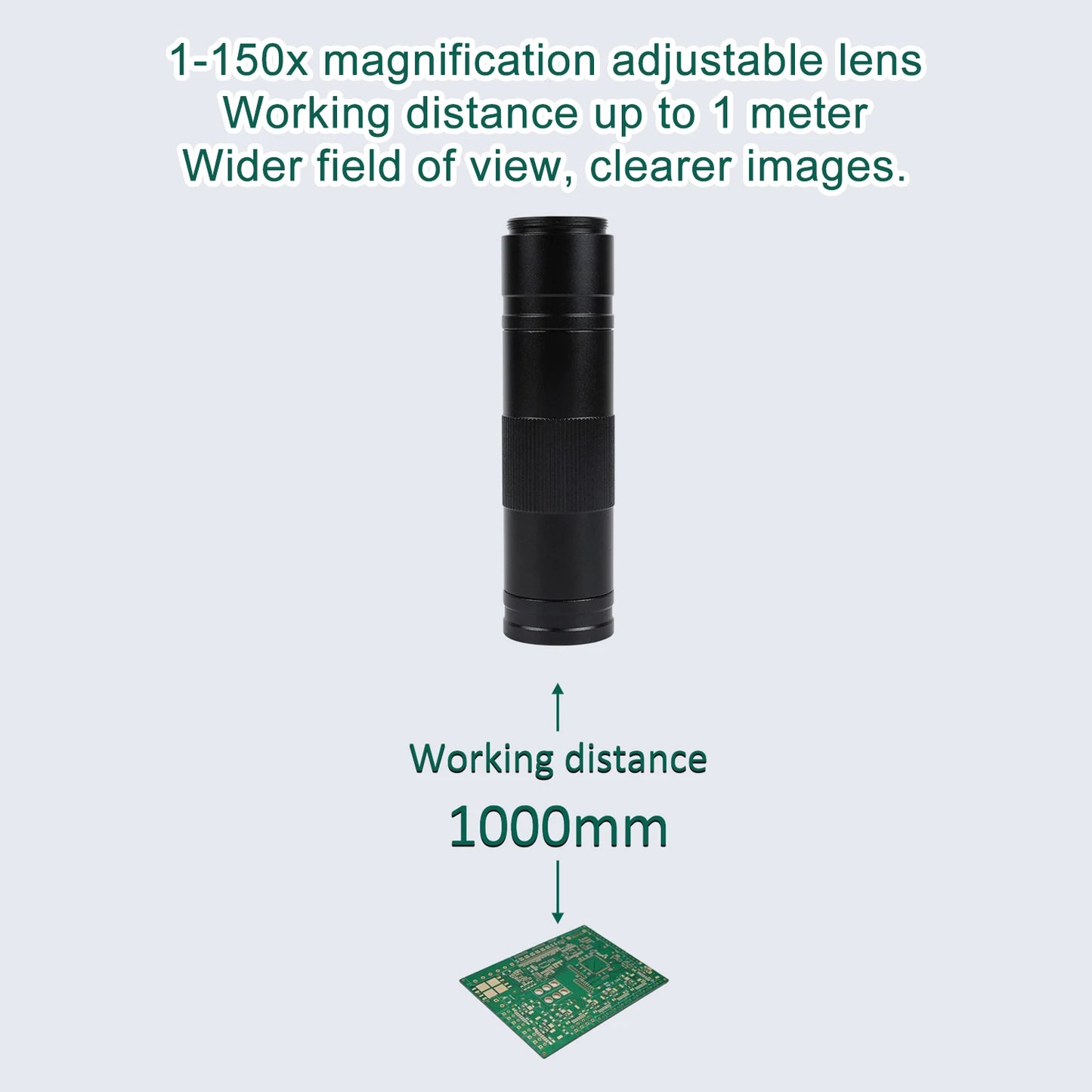 YIZHAN 4K Digital Microscope — Full HD HDMI VGA Industrial Camera with C-Mount, 150x Lens for Soldering & Phone Repair