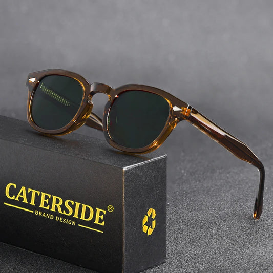 CATERSIDE Retro Round Sunglasses — Luxury Punk Pin Temple Shades for Men & Women, Sports, Leisure & Party UV400 Eyewear