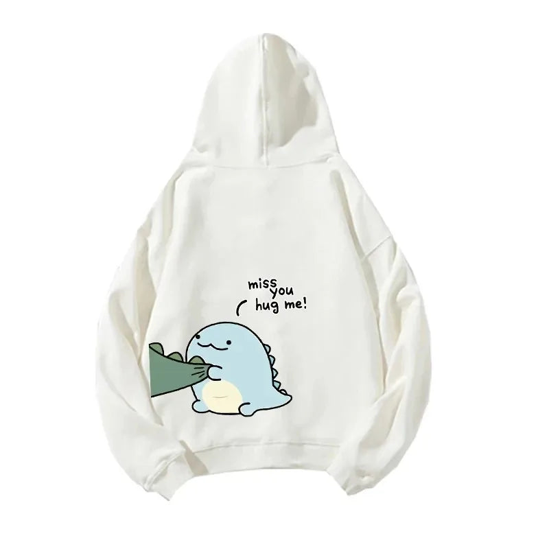 Dinosaur Graphic Couple Hoodie - Men’s Autumn Winter Harajuku Y2K Casual Sweatshirt