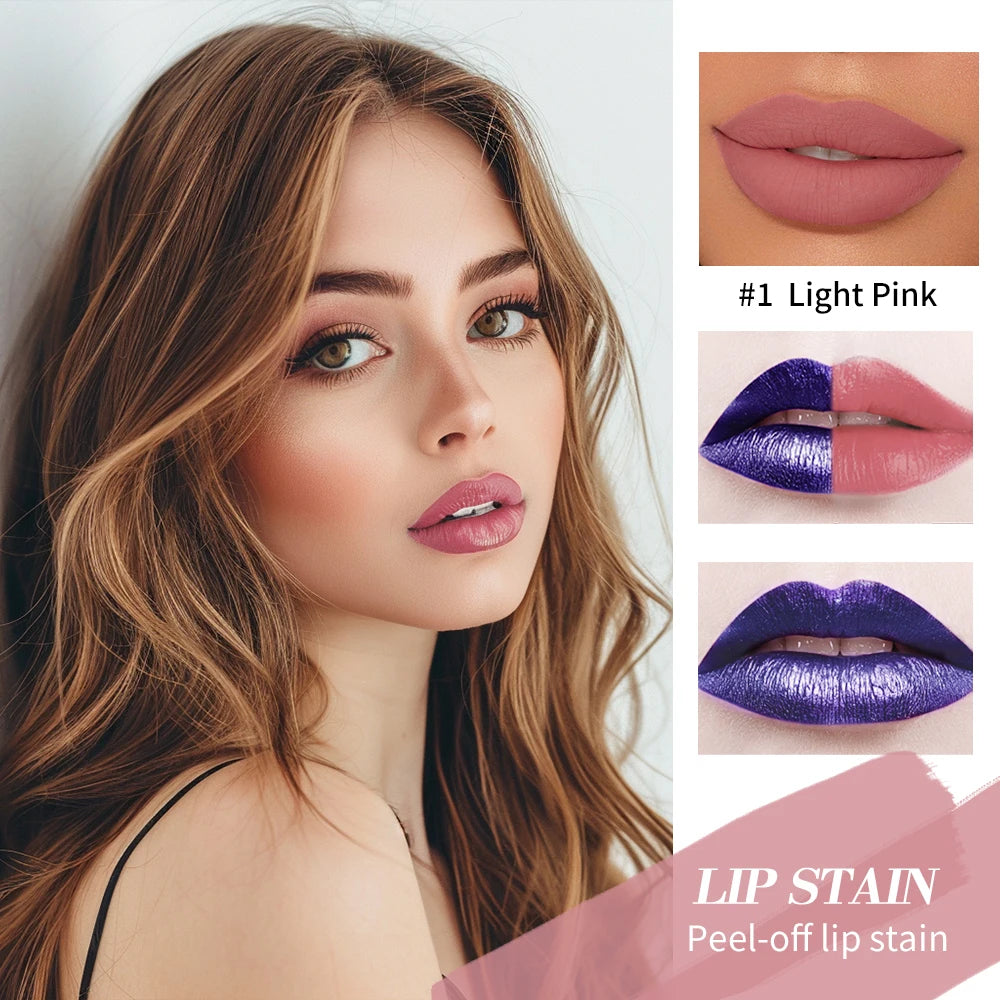Blading Lip Gloss Peel & Stick Set – Long-Lasting, Waterproof, Pink, Transfer-Resistant Natural Lip Gloss for Women