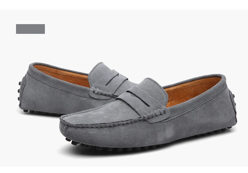 Men's High-Quality Leather Loafers – Casual Moccasins Slip-On Flats, Fashion Driving Shoes, Size 38-49