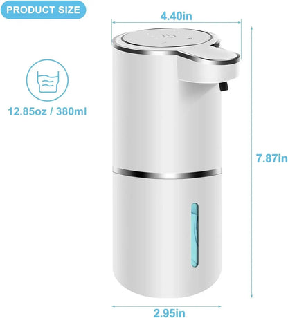 Smart 380ml Touchless Foaming Soap Dispenser - USB Rechargeable, 4-Level Foam Control