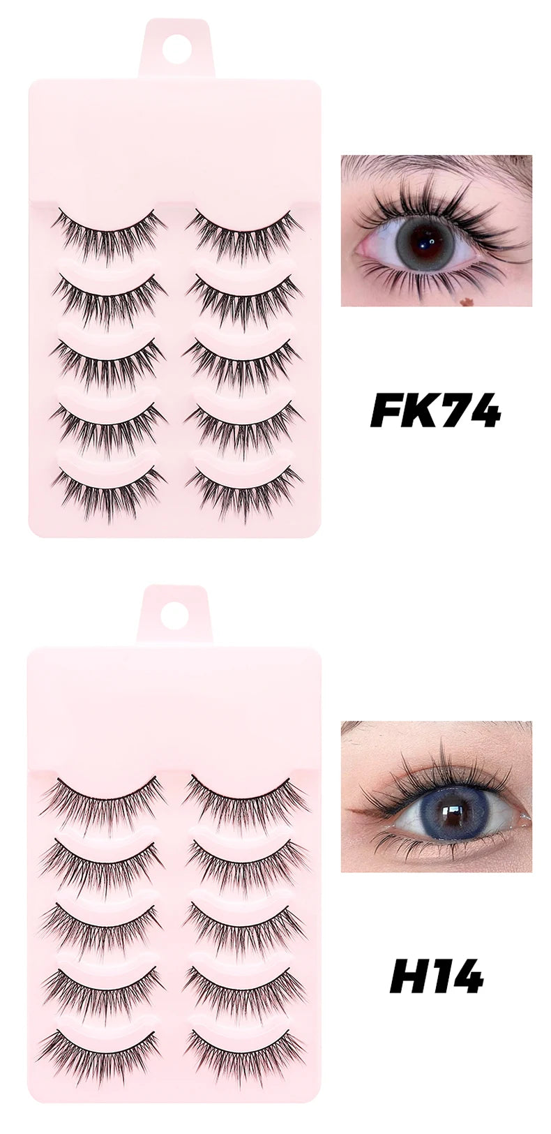 DINGSEN 5 Pairs Manga Style False Eyelashes — Soft, Natural, Long Anime Wispy Strip Lashes for Makeup
