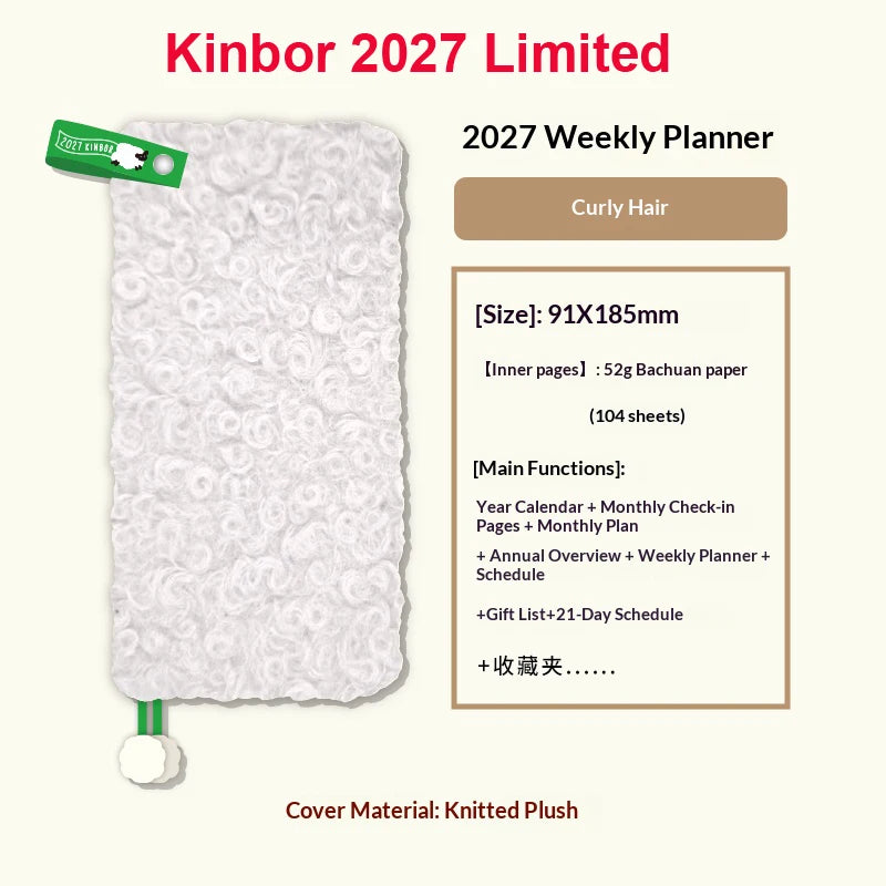 Kinbor Undated Weekly Planner - Illustrated Hardcover To-Do List Notebook
