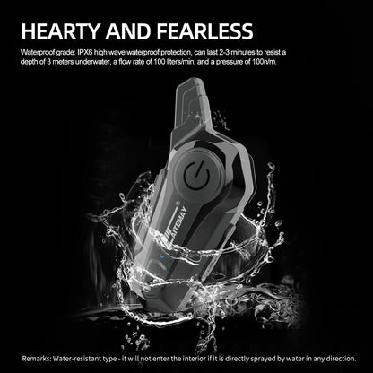 1/2X Bluetooth V5.3 Motorcycle Helmet Intercom Headset – 1000M Noise-Reduction Interphone with Music Sharing for Moto Riders