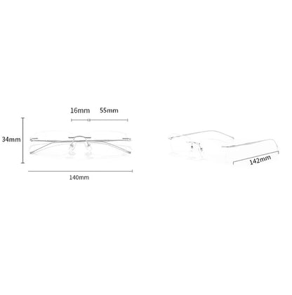 Ultra-Light Pure Titanium Rimless Glasses Frame – Anti-Blue Light Optical Frames for Men, Custom Prescription Eyeglasses