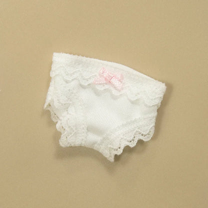 Blythe Doll Panties – Cute Pink Bow Lace Leggings & White Pants for Ymy, Licca, Azone, Ob22/24/27 Dolls, Doll Clothes Accessories