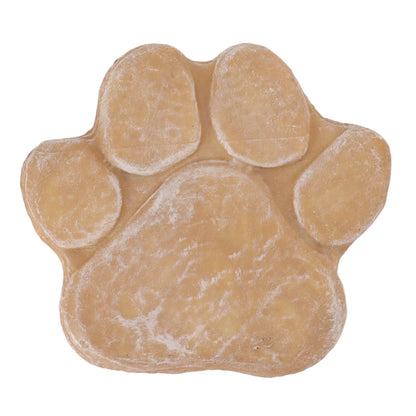 Dog Pawprint Memorial Stone – DIY Lettering Dog Grave Marker Pet Monument for Outdoor Lawn & Patio (15.5x17.5cm)