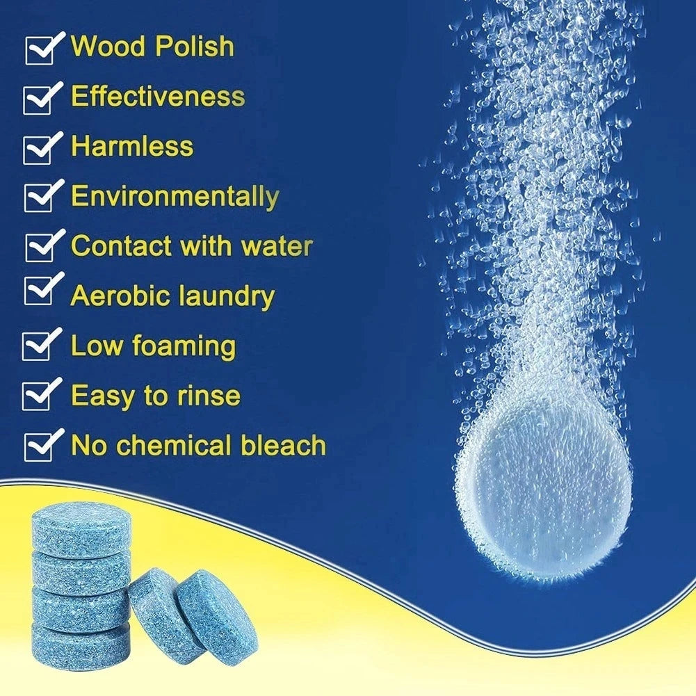 Solid Car Windscreen Cleaner Tablets – Effervescent Auto Wiper Glass Cleaning Concentrate Detergent