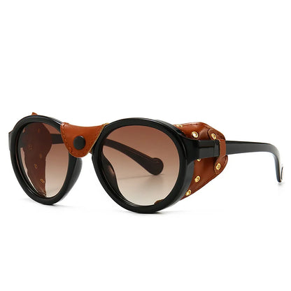 46311 Steampunk Oval Windproof Goggles – Vintage UV400 Sunglasses for Men & Women