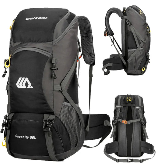 50L Travel Backpack for Men — Large Waterproof Hiking, Camping & Mountaineering Rucksack, Outdoor Sports Luggage Bag