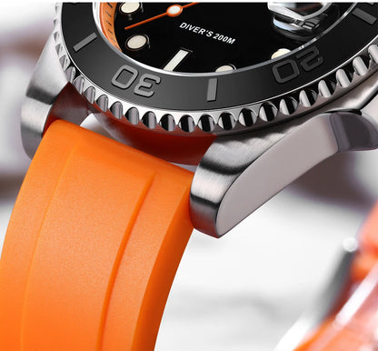 ADDIESDIVE 41mm Men’s Quartz Dive Watch – Rotatable Bezel, Stainless Steel, Luminous BGW9, Rubber Strap, 200m Water Resistant