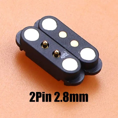 DC Magnetic Pogo Pin Connector - 2–8 Pin Spring-Loaded Male/Female Power Socket, 2.5/2.54/2.8mm Spacing