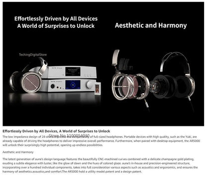 Original Aune AR5000 Full-Size Open-Back Headphones - MLD Dynamic Driver, Hi-Fi, Hi-Res Audiophile Sound
