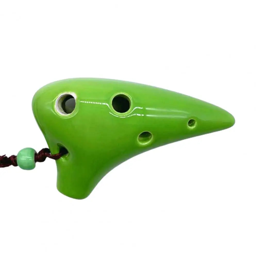 6 Hole Ceramic Ocarina - Mini Professional Musical Instrument with Lanyard and Music Score for Music Lovers