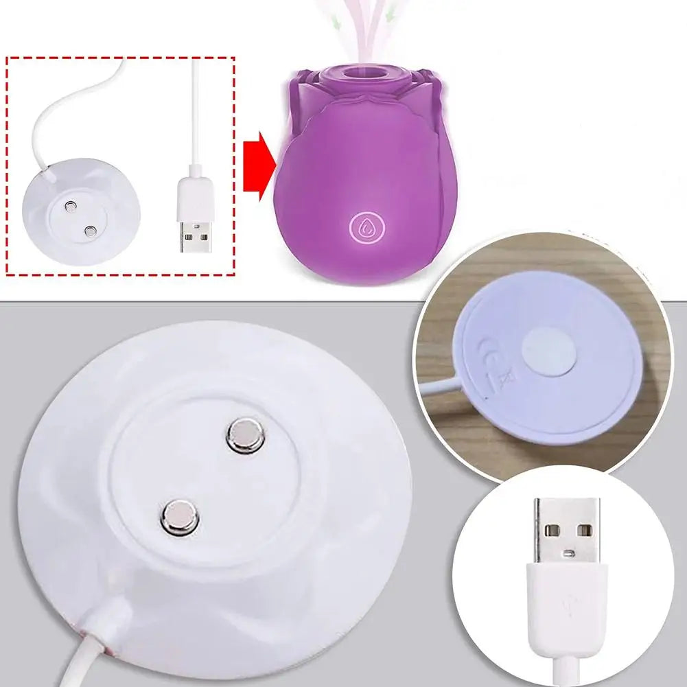 Rose Massage Toy USB Charging Cable - Fast Charging Magnetic Adapter & Replacement Dock Station
