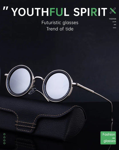 Round Steampunk Sunglasses — Vintage Punk Retro Fashion Glasses for Men & Women
