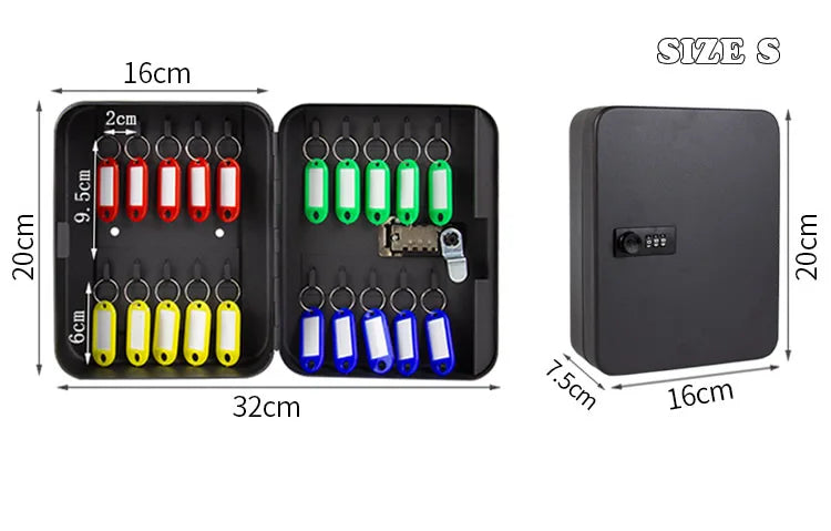 Password Key Lock Box — Multi-Key Safe Organizer for Home, Office, Car, and Factory Use
