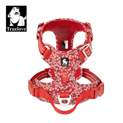 TRUE LOVE TLH5654 Reflective No-Pull Adjustable Nylon Dog Harness Step-In Comfortable Control Pet Walking Harness