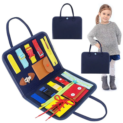 Montessori Busy Board for Toddlers – Sensory Toy for Preschool Learning & Fine Motor Skills, Travel Activities for Boys