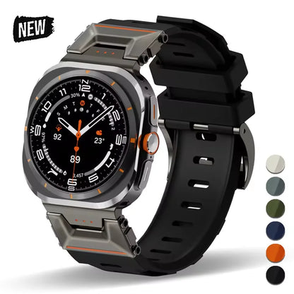 Soft Silicone Loop Strap for Samsung Galaxy Watch Ultra 47mm – Luxury Sports Band with Curved End for Men