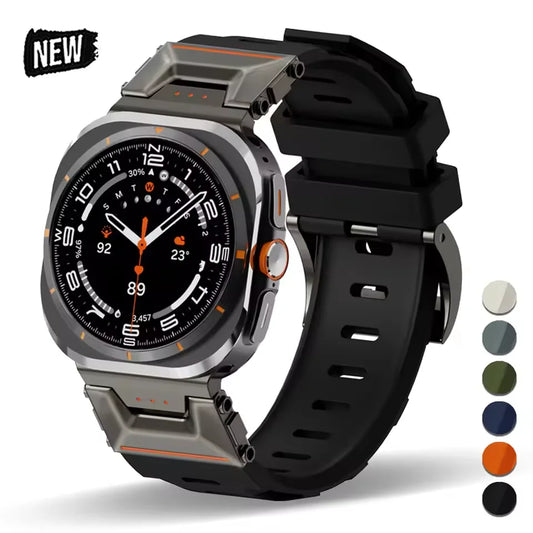 Soft Silicone Loop Strap for Samsung Galaxy Watch Ultra 47mm – Luxury Sports Band with Curved End for Men