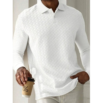 Men’s Long Sleeve Polo Shirt - High Quality Business Casual T-Shirt for Office and Fashion Style