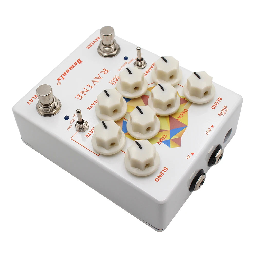 Demonfx-RAVINE Guitar Effects Pedal – Reverb & Delay with True Bypass