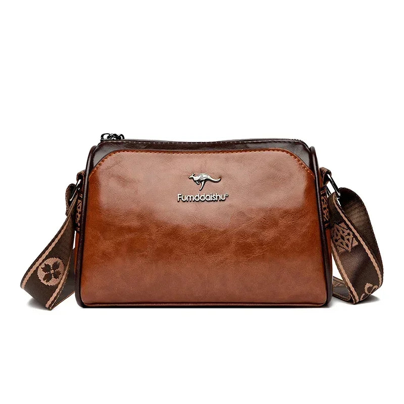 Women’s Soft Leather Shoulder Bag – Luxury Designer Vintage Crossbody & Messenger Handbag