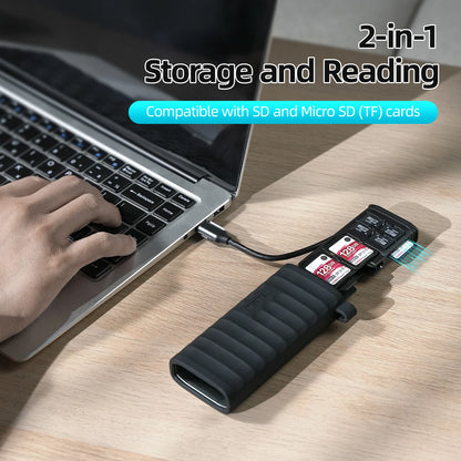 TELESIN 2-in-1 Micro SD Card Reader — High-Speed Type-C SD/TF Storage Reader for PC & Camera