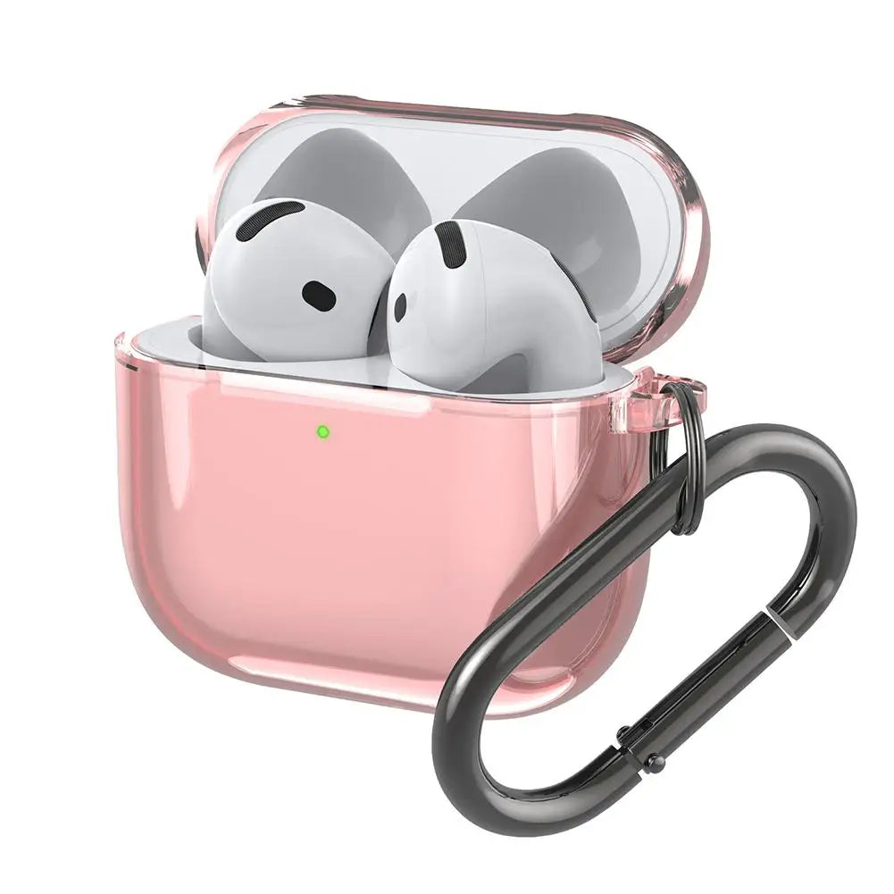 Translucent Protective Sleeve Case for AirPods 4 — Premium Drop-Proof Cover with Carabiner for AirPods 4th Generation