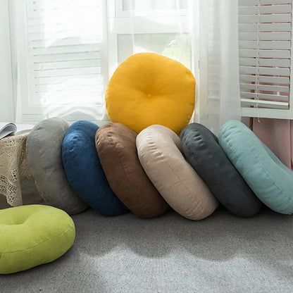 Solid Color Floor Seat Pillow – Round Meditation & Yoga Cushion for Sofa, Bed, Car Seat, and Pouf Mat