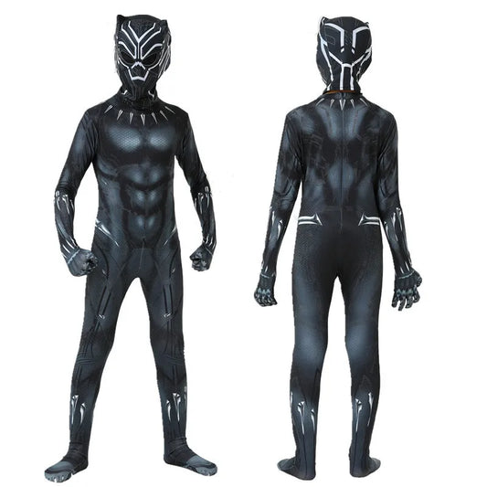 Anime Superhero Black Panther Cosplay Costume – Jumpsuit Bodysuit for Kids, Boys & Adults, Halloween Dress-Up