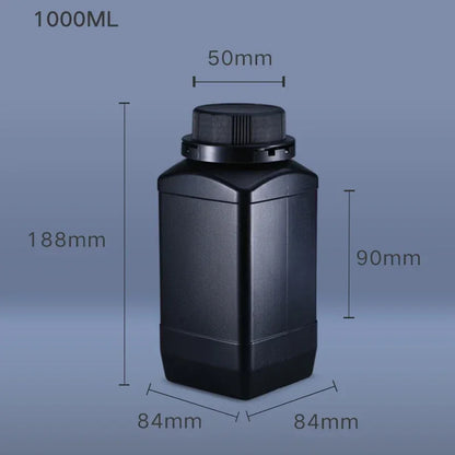 1000mL HDPE Refillable Plastic Bottle with Lid — Food Grade, Leakproof Container for Liquids, Agriculture & Pesticides, 1PCS