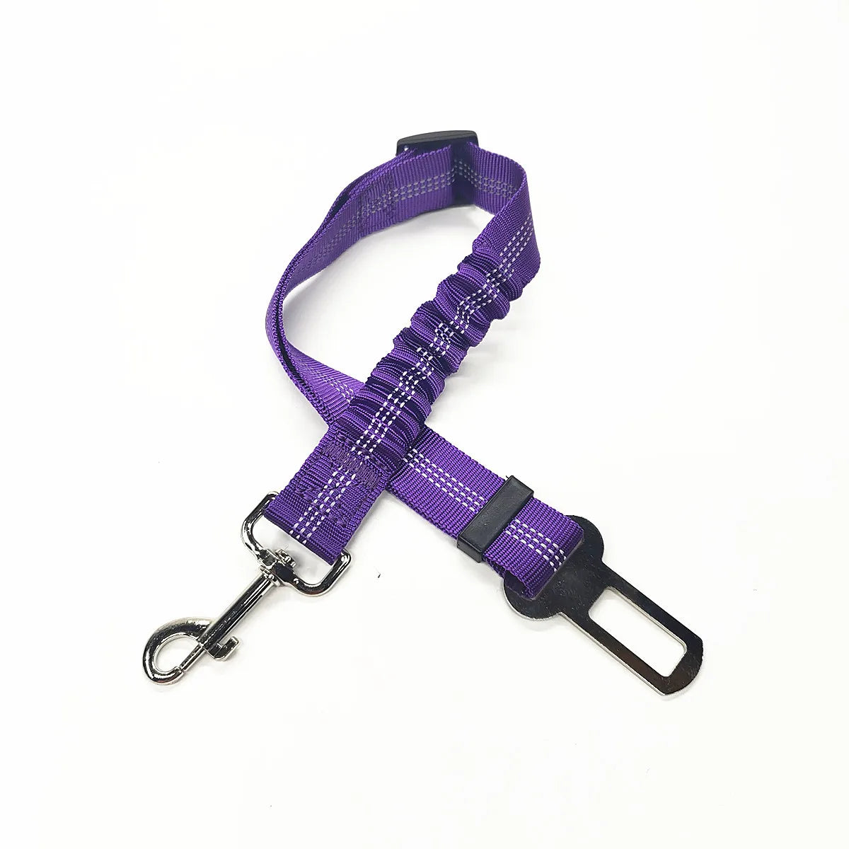 Adjustable Dog Car Seat Belt Harness – Nylon Reflective Elastic Safety Strap with Cushioning for Pet Travel