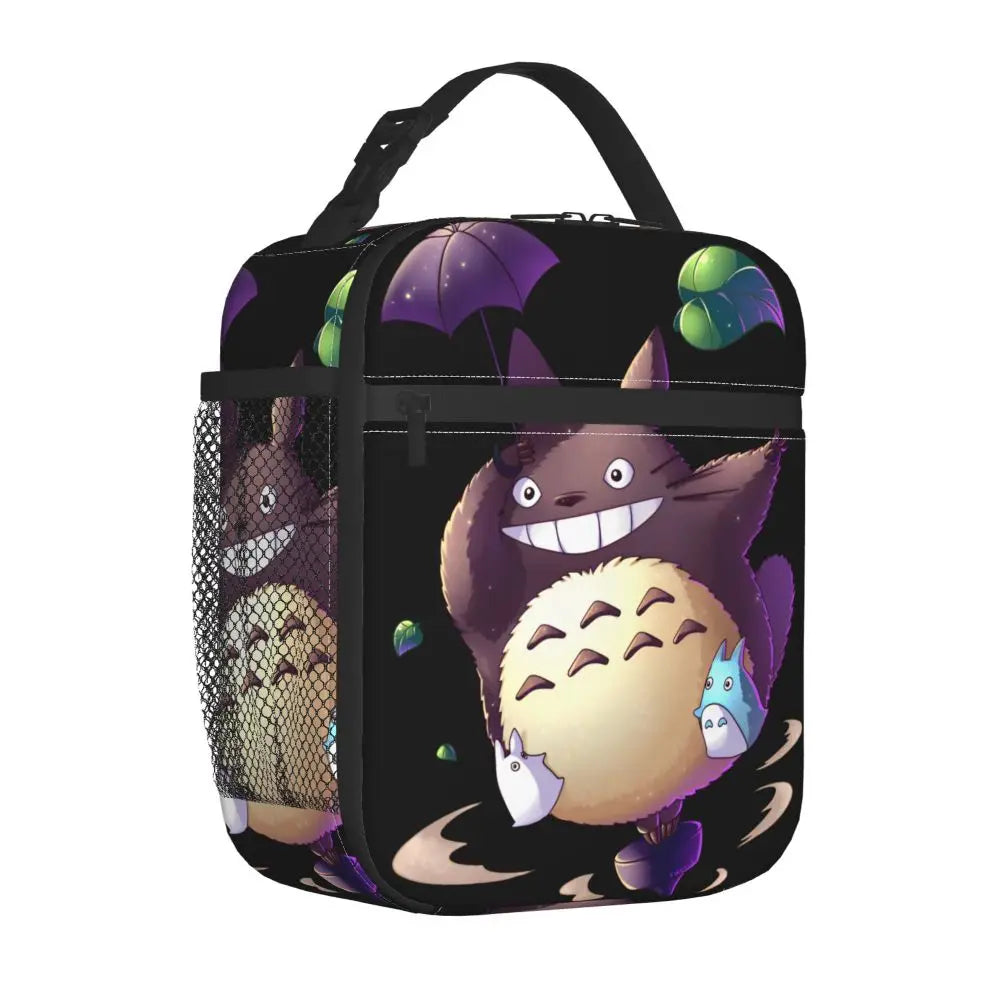 Totoro Miyazaki Anime Insulated Lunch Tote Bag – Portable Thermal Cooler for School & Office
