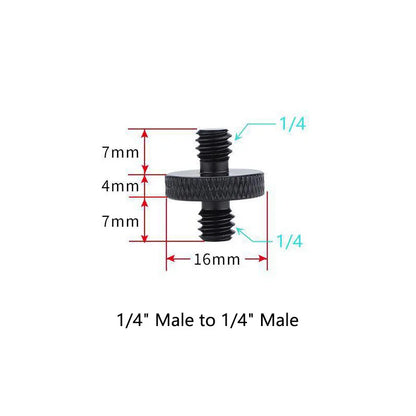 1/4 Inch Male Tripod Screw Adapter - Double Head Threaded Stud Converter for Camera Tripod Microphone Mount Accessories