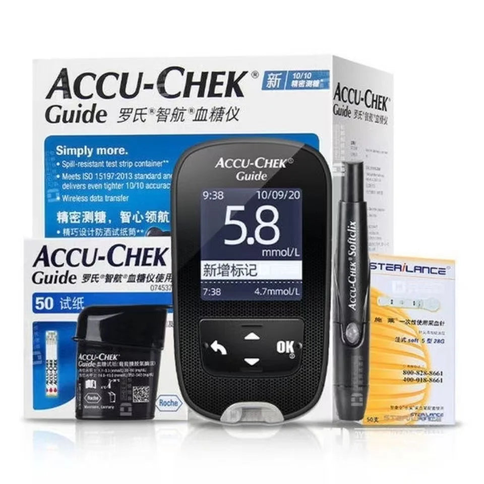 Accu-Chek Guide Blood Glucose Test Kit - Glucose Test Strips, Lancets and Blood Sampling Needles for Blood Sugar Monitoring