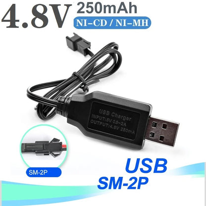 NiCd NiMH Battery Charger 2.4V–9.6V - RC Car Boat Tank Toy Battery Charger with SM-2P SM Plug